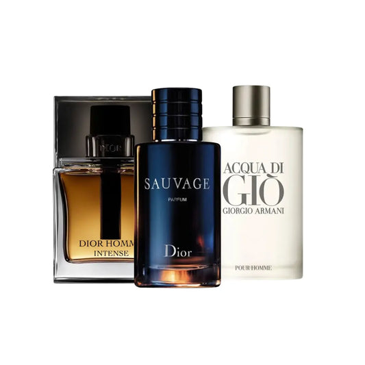 Zestaw 3 perfumy Dior Homme Intense, Sauvage Dior, Acqua de Gio 100ml