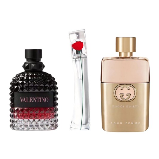 Zestaw 3 perfumy  Gucci Guilt, Valentini Intense, Flower Kenzo 100ml